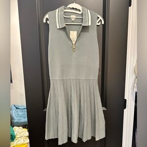 A new day Sleeveless Green Pleated Dress